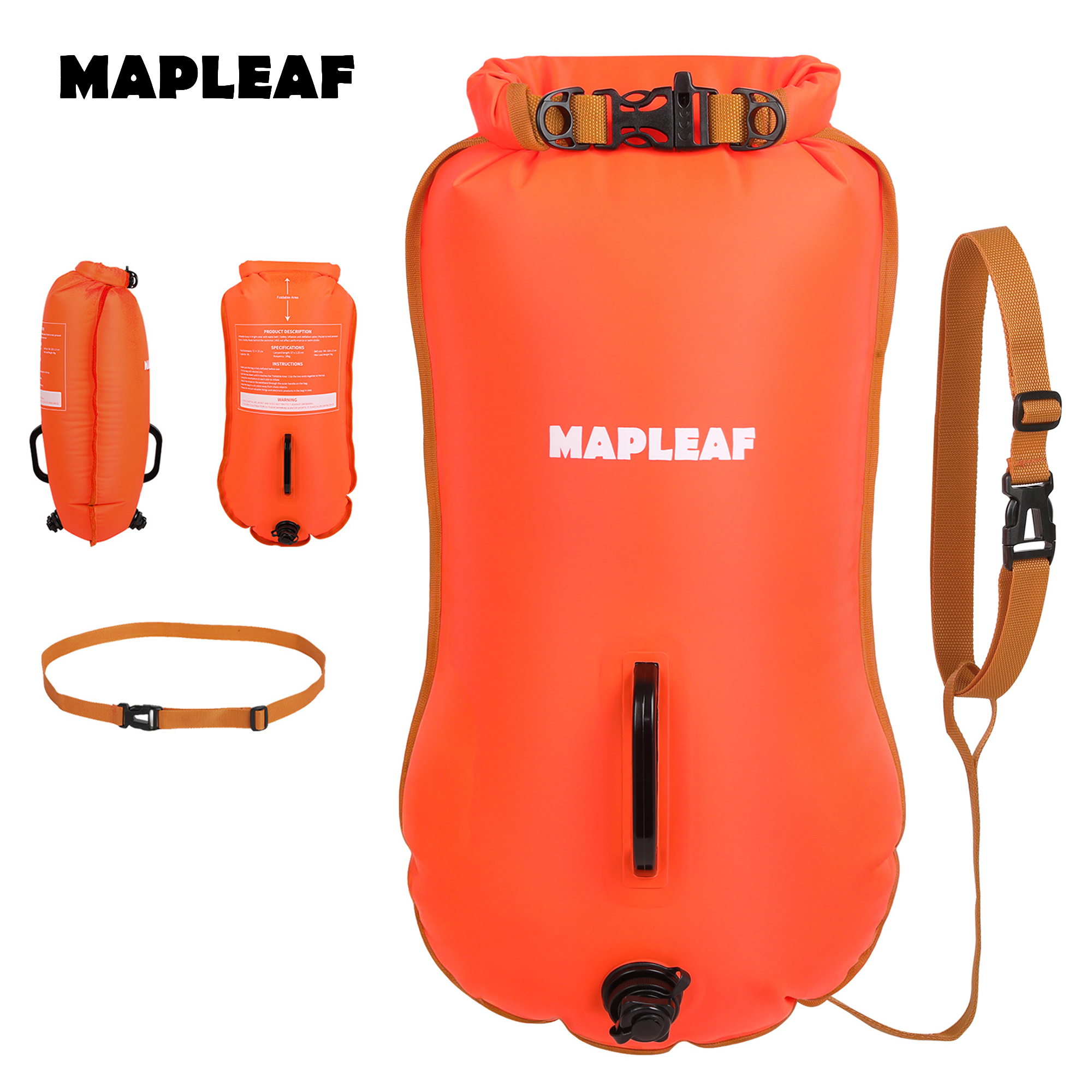 Swim Buoy Open Water - MAPLEAF Inflatable Open Swimming Buoy Tow