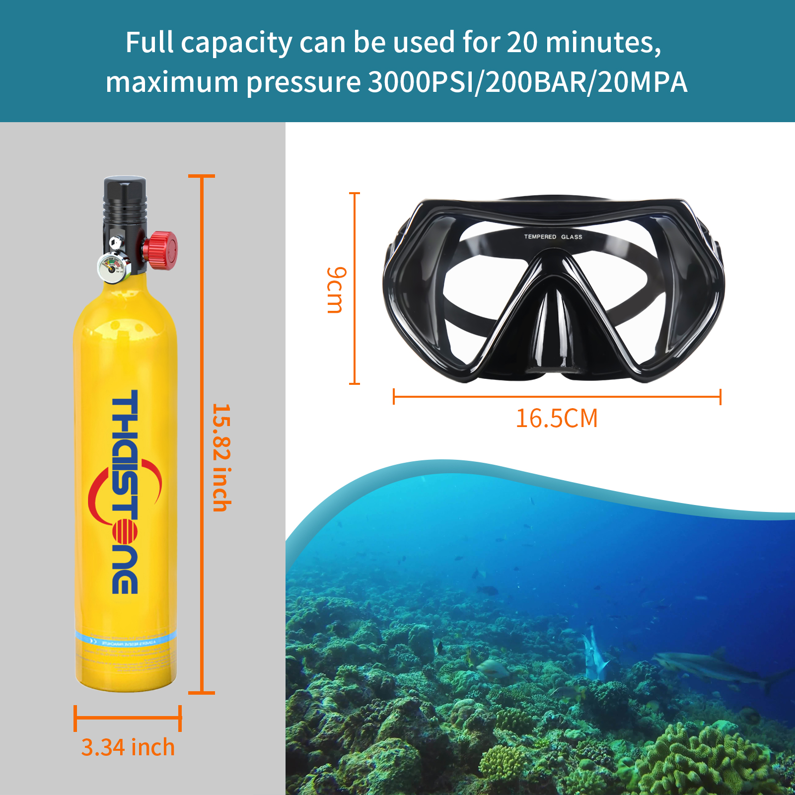 THAISTONE-1L Portable Scuba Di - Aquatic Diving recensione e prezzo